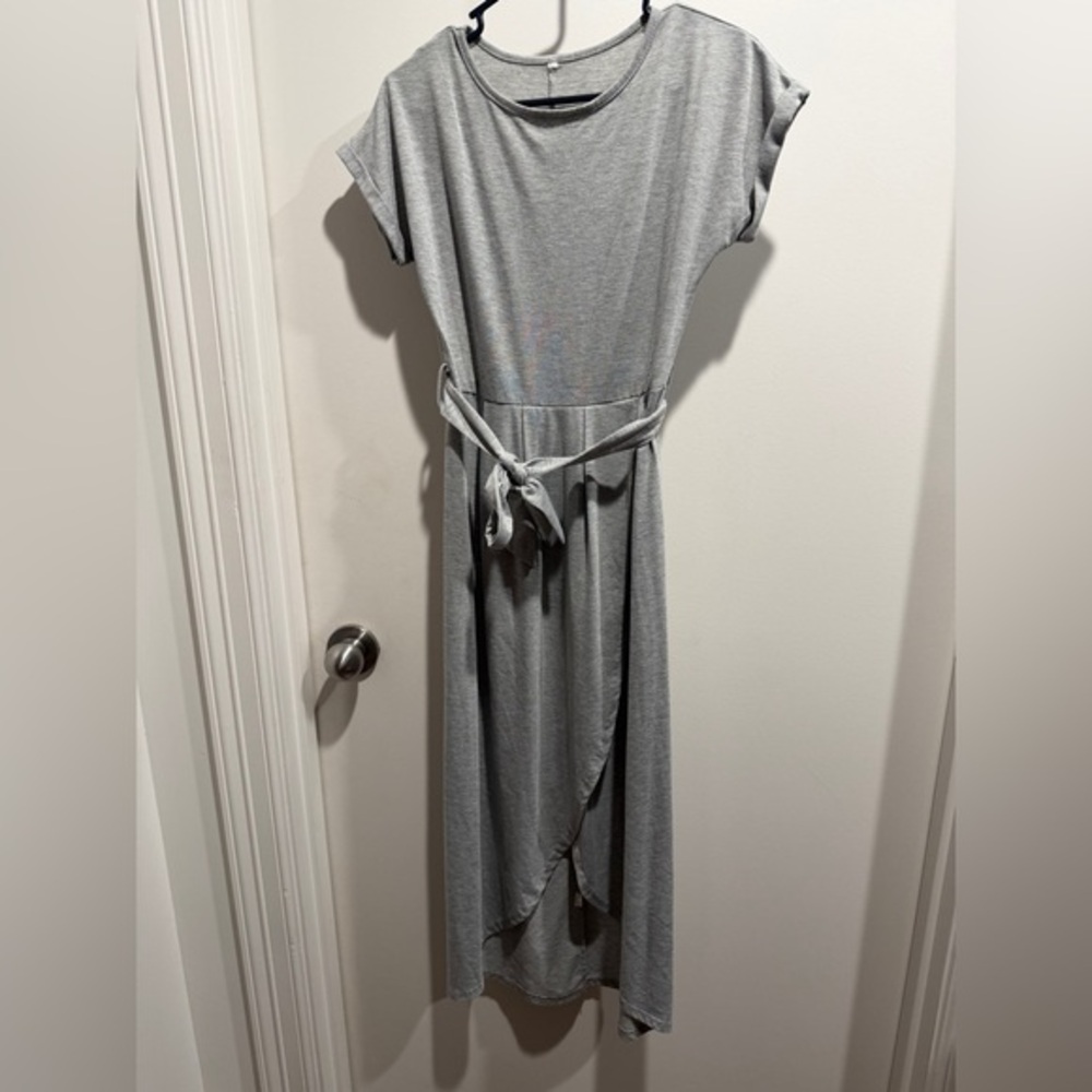 Gray Women's Dress. 95% cotton, 5% polyester.